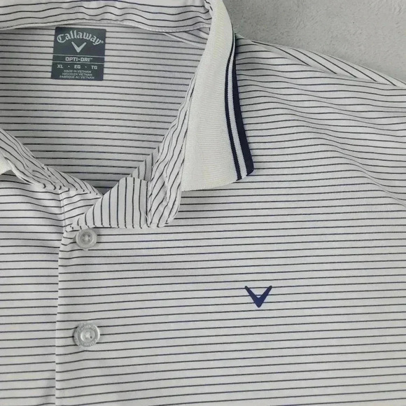 Lot Of 2 Callaway Opti-Dri Golf Polo Short Sleeve Shirt Blue Striped Sz XL - Picture 8 of 12